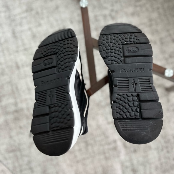 Cesare Paciotti textured detail Leather Black/White Athletic Sneakers Sz 9-10 - Picture 13 of 17